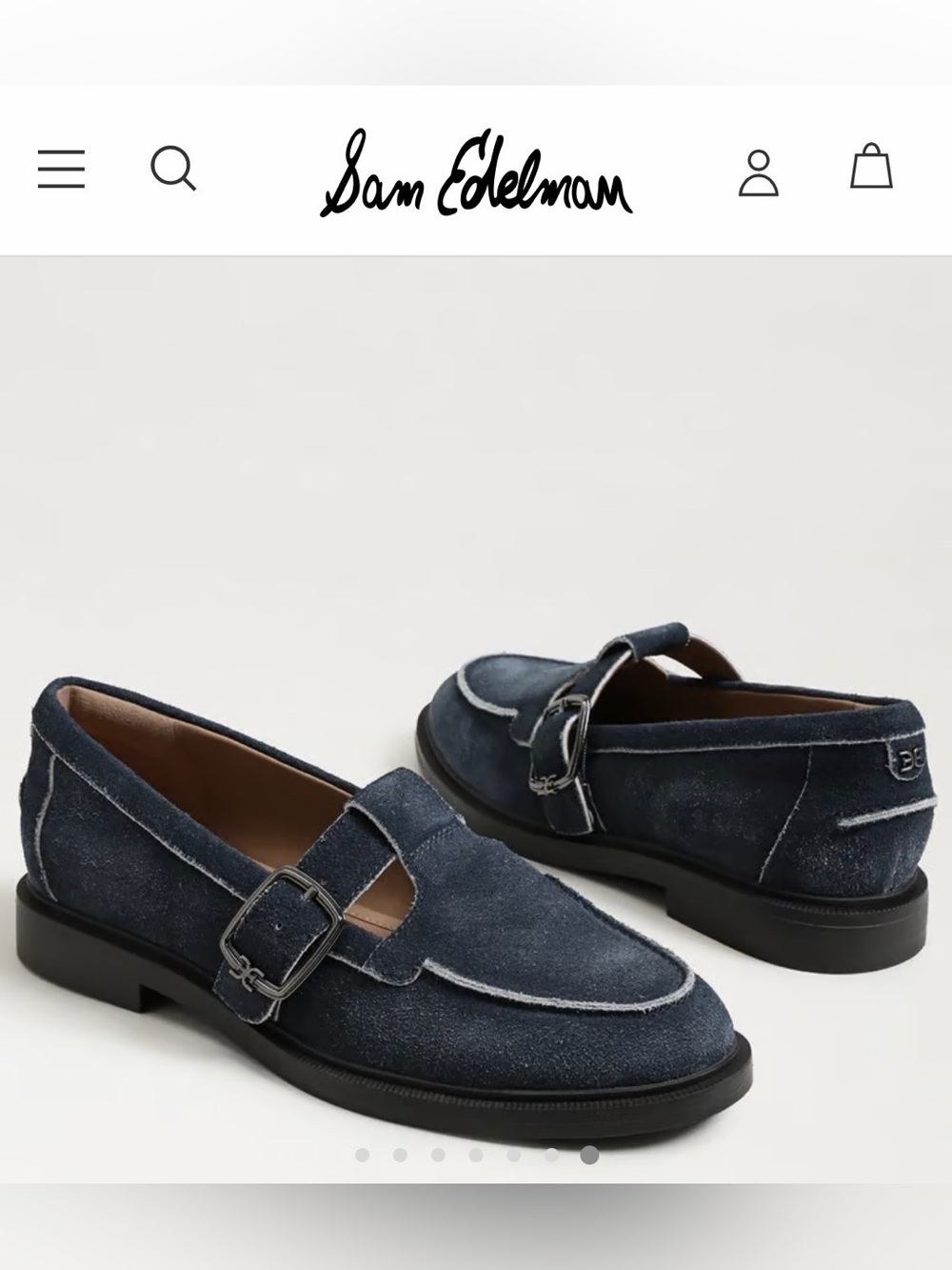 Sam Edelman Astrid Loafers Size 7.5 – Atlantic Blue Suede